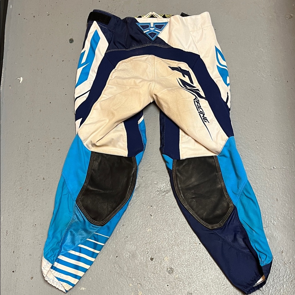 Fly Racing Blue & White Motocross Pants - Picture 8 of 9
